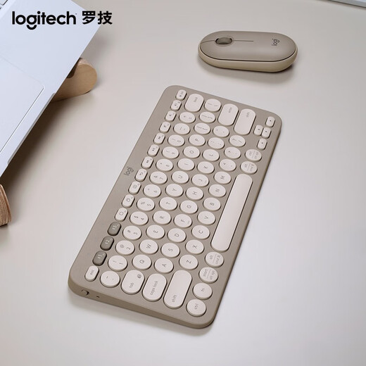 Logitech Fashion Series K380 Bluetooth Tastatur Wireless Tastatur Mac Notebook Tablet iPad Computer Stummschalttastatur Android Mobile Handy Multi-Device Ultra-dünn Haushaltsschokoladen-Tasten Rauch Cloud Grey Grey