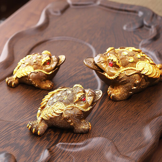 Haofeng Tea Pet Ornaments 2025 New Complete Tea Set Household Tea Ceremony Accessories Color Changing Fortune Mid-Autumn Festival Gift A Style Color Changing Golden Toad 8*11cm