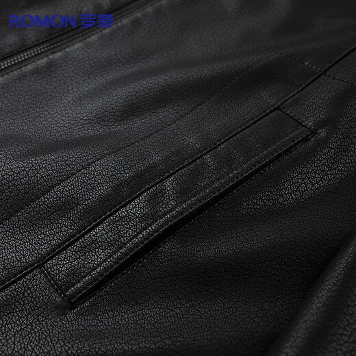 Lomon leather jacket for men in autumn and winter, middle-aged velvet thickened lapel coat, warm leather jacket, middle-aged and elderly men's top