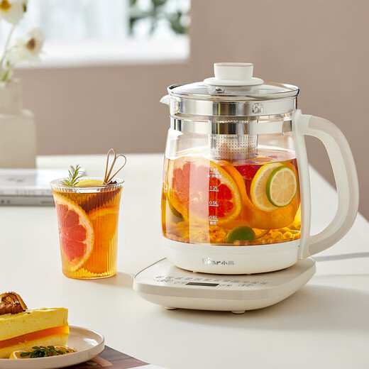 Bear health kettle, tea kettle, kettle, electric kettle, kettle, thermostatic kettle, glass flower tea kettle, hot milk, reservation, automatic heat preservation 1.8L, home office with stainless steel filter YSH-D18H3-with 316L filter 1.8L