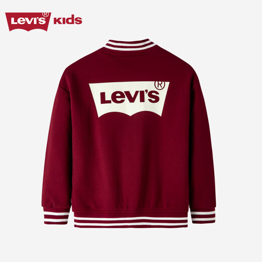 LEVI S Children's Jacket Autumn Reversible Windproof Baseball Jacket for Boys and Girls Herbal Red