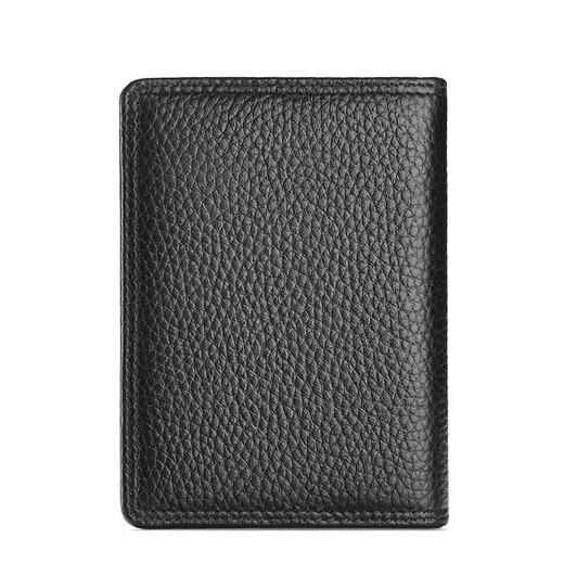 The9 (V.NINE) card holder, business card holder, thin cowhide leather driver's license leather case, anti-theft brush, NFC anti-degaussing bank card holder, mini small wallet, men's gift for husband, boyfriend's birthday gift, Valentine's Day, New Year's gift, black