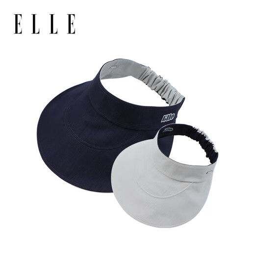 ELLE sun protection hat women's sun hat empty top sun hat spring and autumn UV protection double-sided navy blue