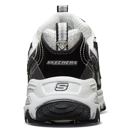 Skechers 10th anniversary panda shoes for women in autumn and winter thick-soled diamond commemorative dad shoes 12241 12241-BKW 36.5