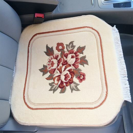 Junxuan Warmth New Zealand Wool Handmade Car Carpet Cushion Pure Cashmere Four Seasons Backless Single Piece Seat Cushion Encrypted Cayenne Yellow Single Piece