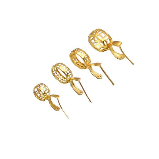 DL 1998 Fat Donglai same style 18k gold necklace buckle Jade Buddha leaf pendant gold buckle Au750 Hetian jade mini model (suitable for small fifty cent coins)