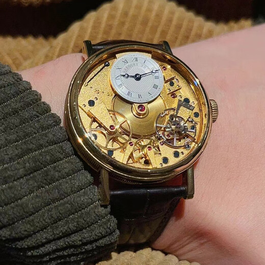 
[Second-hand 99 new] Breguet Hand-in-Law Series Manual Mechanical Men's Watch 38mm Hollow Dial Movement Power Reserve 18K Gold Pin Buckle 7027BA119V6 Fake One Loss Three Losses