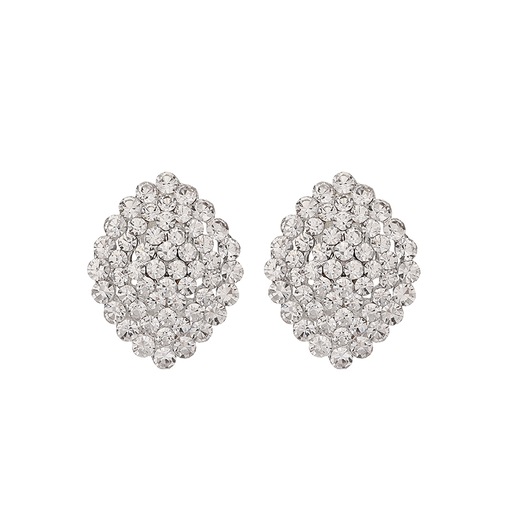 Idel's high-end exaggerated large earrings for women, fashionable and personalized internet celebrity earrings, elegant and atmospheric earrings, rhinestone oval earrings E0002