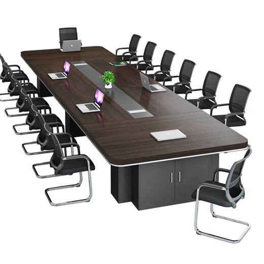 Litang large conference table conference room high-end long table simple modern light luxury office negotiation reception table and chair combination 1392 people have selected 4.5 meters + 16 matching chairs