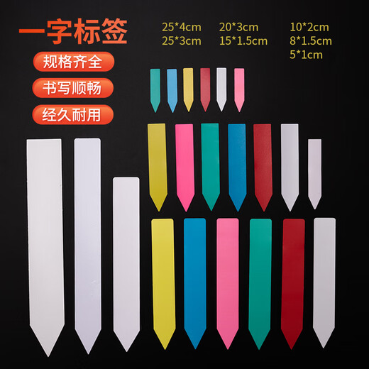 Benxinnong garden succulent plant plastic ground sign one-line label flower succulent gardening ground sign 25x4 (white) 100 sheets