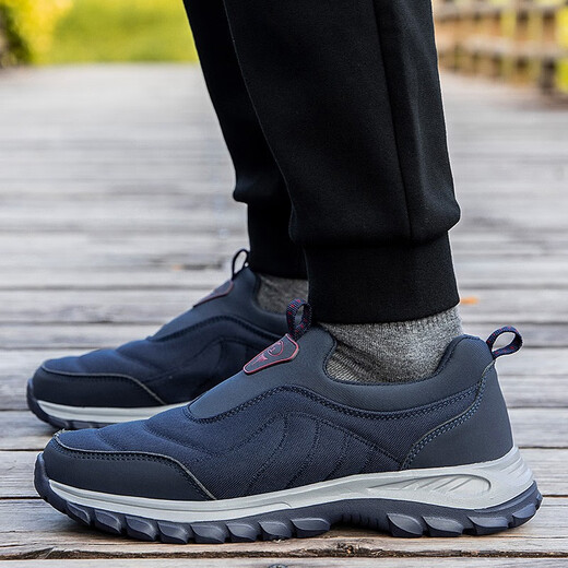 
Sleeping Miao Beijing cloth shoes summer mesh middle-aged and elderly men pedaled with one foot, soft sole, lightweight dad shoes, healthy men's old men's shoes 9207 men's dark blue 41