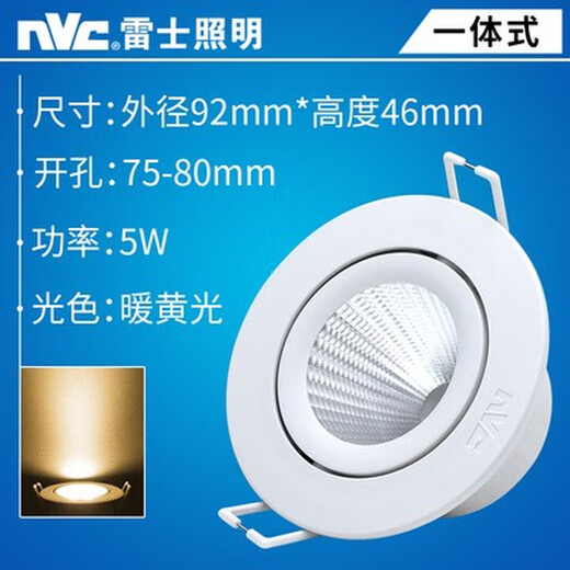 LES Éclairage Les LE LED Spotlight encastré haute puissance COB Plafond Light NLED1502 1503 1505 1506 15 NLED1501-4W-Warm White (4000K) Drilling 6