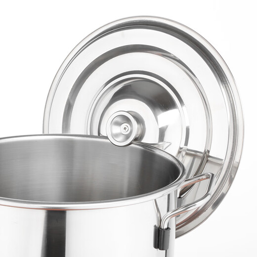 JOBO commercial soup bucket thickened stainless steel bucket with lid 30cm storage bucket oil water rice noodle bucket slant bucket