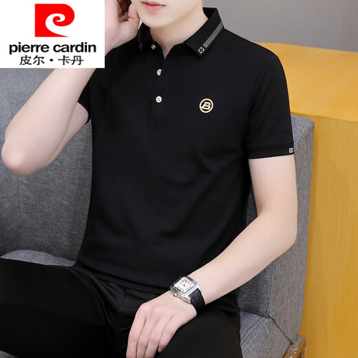 Pierre Cardin Sommer Feste Farbe Revers kurzärmelig T-Shirt Herren vielseitig lässiger lockerer Top jung
