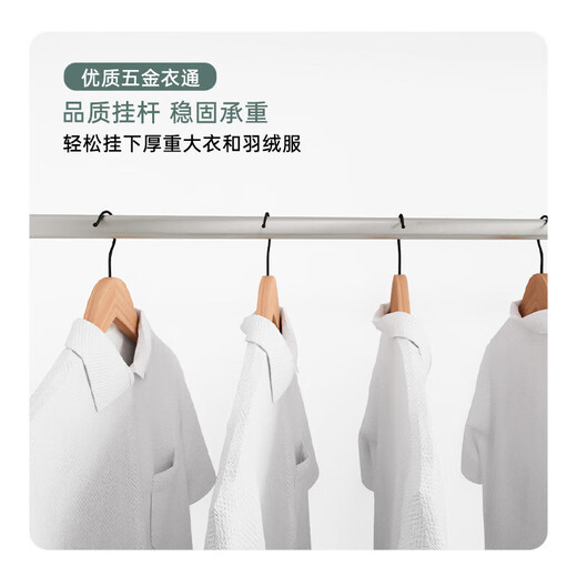 红苹果衣柜卧室现代简约家用2/3门小户型收纳衣橱组装大衣柜子R9224 【1.2米】深灰橡丨三门衣柜