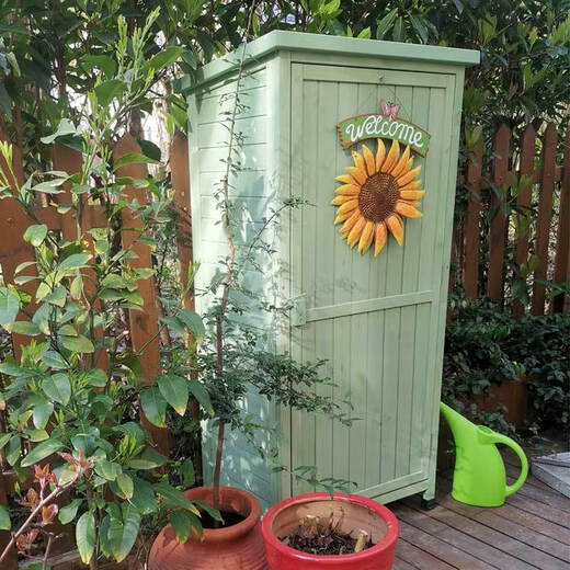 Qiujia outdoor waterproof sunscreen courtyard storage cabinet garden tool room balcony storage cabinet garden miscellaneous items A gray 695*5201420mm