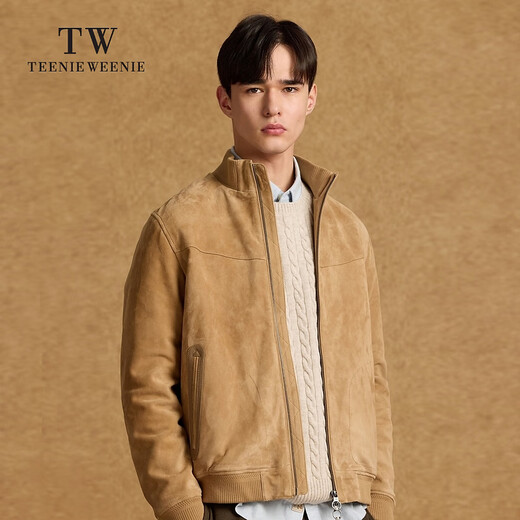 Teenie Weenie小熊男装夹克冬季简约风潮流短款立领休闲外套 中卡其色 L 175