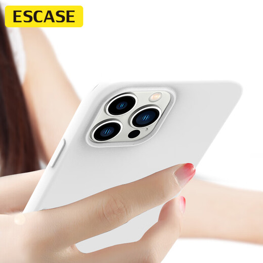 ESCASE Apple iPhone13pro mobile phone case 13pro protective case newly upgraded all-inclusive liquid silicone anti-fall ultra-thin soft shell for men and women White SG-01