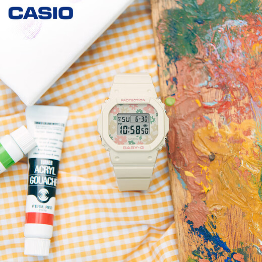 CASIO BABY-G BGD-565 Retro Floral Sports Fashion Women's Watch Waterproof and Shockproof Quartz Watch Gift BGD-565RP-7PR