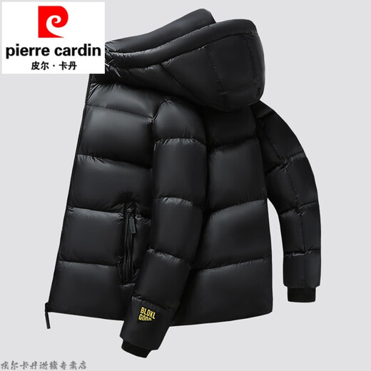 皮尔卡丹黑金棉服男士冬季短款加厚情侣款面包服零下40极寒保暖连帽外套 681黑色 男女同款 L 【125-145斤】