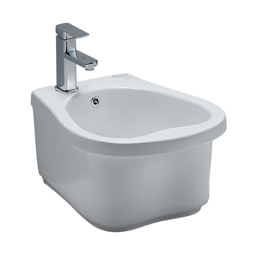 Lujies ceramic footbath, footbath with drain, bathroom porcelain footbath, footbath bucket for home use, heart style + full set of accessories (including square faucet)