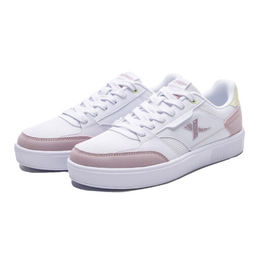
Xtep women's shoes, low top mesh, spring and summer breathable, lightweight and versatile white shoes, casual sports shoes, thick soles shoes for women 9767 white [leather face] 38
