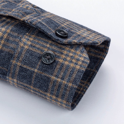 ROMON gray brushed long-sleeved shirt men's cotton middle-aged business casual versatile cotton shirt 2026 spring new style 3W30007-1 43