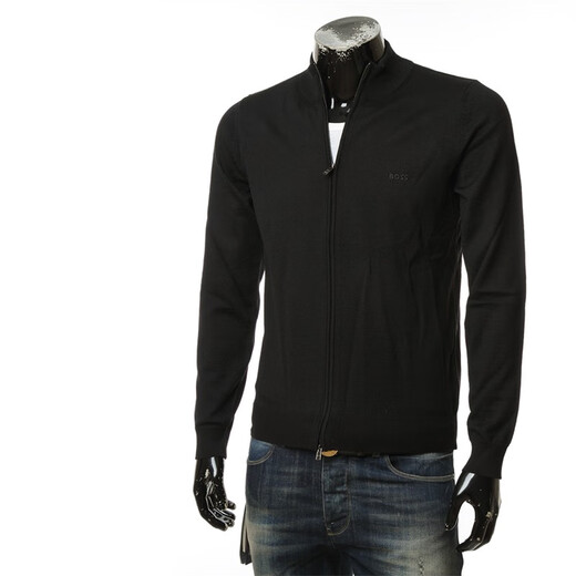 Hugo Boss 黑标 男士秋冬休闲保暖羊毛针织开衫 50476347 10243951 黑色 1 2XL