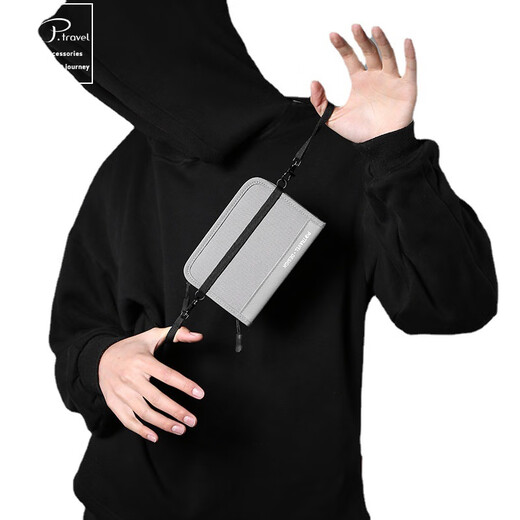 Bolsa para pasaporte RFID antirrobo impermeable almacenamiento de documentos porta billetes de viaje bolso de mano para visa viaje de negocios al extranjero bolso para tarjetas gris