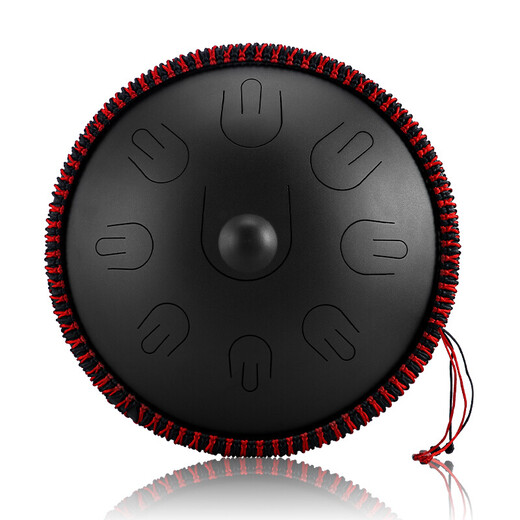 Hluru Luru Handscheibe Handpan Trommel Neues Oberton 9-Tonne Kleine Handscheibe Äthere Trommelstahl Zunge Schlagzeug-Percussion Instrument Neues kleine Handscheibe 9-Tonne-Tinte Schwarz schwarz