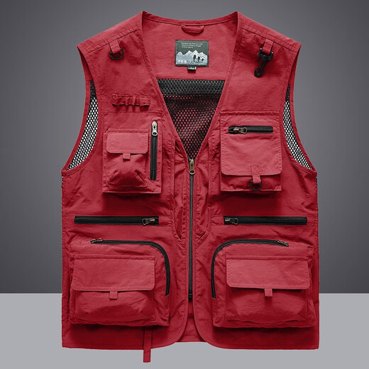Mingwei Baoden chaleco masculino delgada verano de verano reportero reportero de fotografía chaleco de pesca para hombres trabajos casuales de malla clip de caballo khaki xl (recomendado 140-155 Jin [Jin equivale a 0,5 kg])