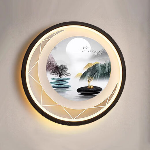 Yilin (yilin) wall lamp bedroom 2024 new living room background wall lamp high-end Chinese mural lamp creative decoration bedside lamp starry sky-three-color light changing