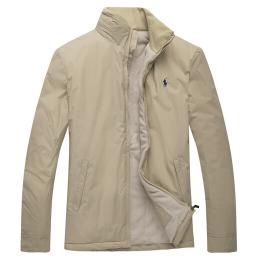 POLO American Ralph Lauren jacket men's autumn and winter business casual plus velvet warm loose stand-up collar top royal blue L 142-158Jin Jin equals about 0.5 kg