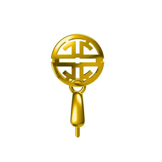 Guanpuge Fat Donglai's same style 18k gold buckle, thickened swastika clip buckle, jade jade buckle, rose gold pendant, gold buckle, confession balloon