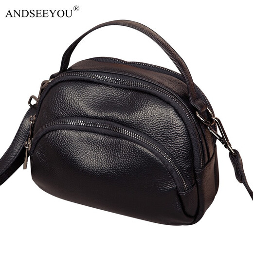 
ANDSEEYOU brand crossbody bag women new multi-layer single-shoulder crossbody bag head layer cowhide mini small bag hand-held shell bag dark blue