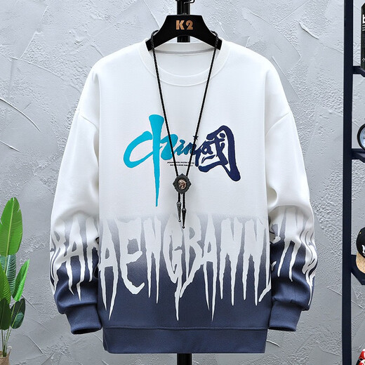 Boledi 13-jähriger Junge Frühling und Herbst reines Baumwoll-Sweatshirt 15 Schüler der Mittelschule Langarmed T-Shirt 16 Teenager Big Children's Base Shirt Top 683-K556 Grau (Sweatshirt + Hosen) 165 l (Empfohlenes Gewicht 98-120 Jin [Jin gleich 0,5 kg]))