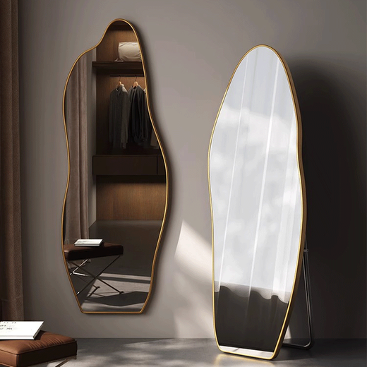 Feiwang Tengda Ganzkörper Spiegel bodenstörendem Spiegel Licht Luxus Dressing Mirror Home Schlafzimmer Bekleidungsgeschäft Hoch definitionsanpassungsspiegel High-End Sense Ins Style Yunduo-Stil [Herbst Moon Silber] Dual Zweck 160*50 [SF Express-Entbindung, Schäden müssen ausgeglichen werden]