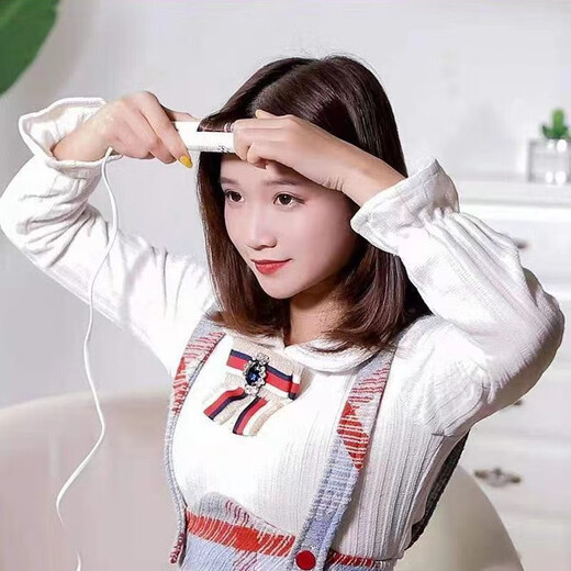 Mrs. Sakaguchi curling iron mini hair straightening splint student curling and straightening dual-purpose curling iron dormitory ladies curling iron anti-perm bangs inner buckle pad hair root perming board girly pink storage box + heat shield 17mm