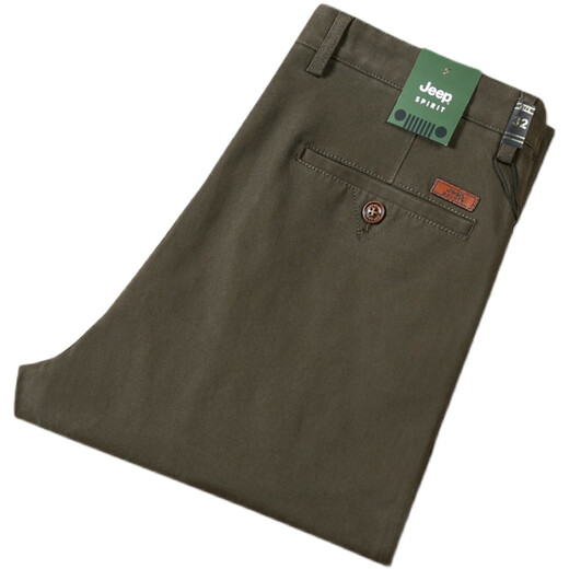 
JEEP SPIRIT Jeep High-end Cotton Casual Pants Men's Summer Thin Loose Middle-aged and Elderly Straight Large Size High Waist Deep Long Pants 7028 Blue Thin 32 2 feet 5