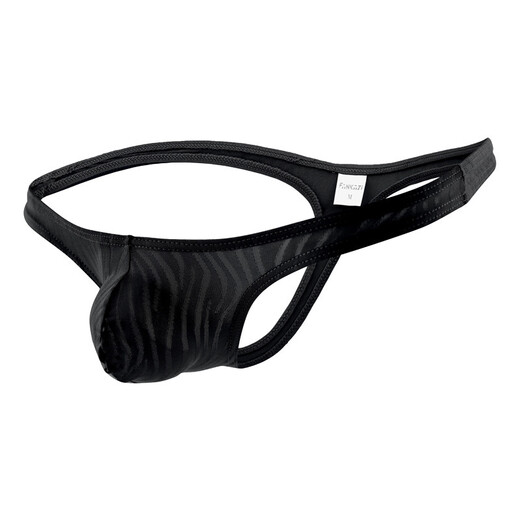 Long Night Men's See-through Striped Sexy Underwear Men's T-Pants Striped Solid Color T-Pants U-convex Breathable Large Size Low-waisted Underwear White S