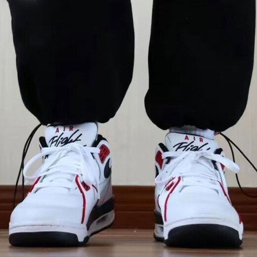 耐克（NIKE）篮球鞋男鞋2025夏季新款运动鞋AIR FLIGHT 89简版AJ4休闲鞋板鞋 FD9928-101白红 40.5