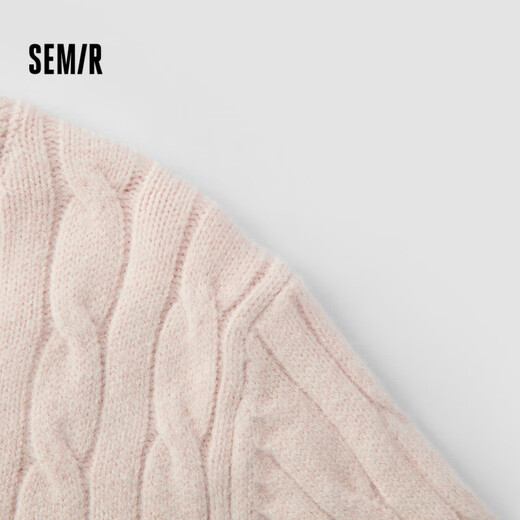 Semir Senrou sweater | Shopping mall same style sweater for women round neck solid color 2024 winter cable top 101724107014