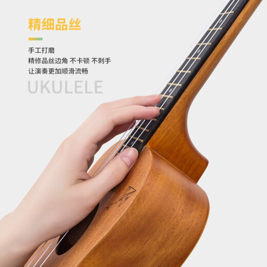 雅萨特奥23英寸尤克里里初学者学生成人男女乌克丽丽儿童入门四弦小吉他 23英寸水墨黑+礼包