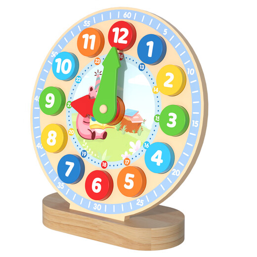 Corloge numérique en bois de boulet de viande en bois des élèves d'école primaire enseignant des aides à la première et au deuxième niveau du modèle d'horloge pour les enfants pour comprendre le temps d'apprentissage Toys Corloge cognitive numérique