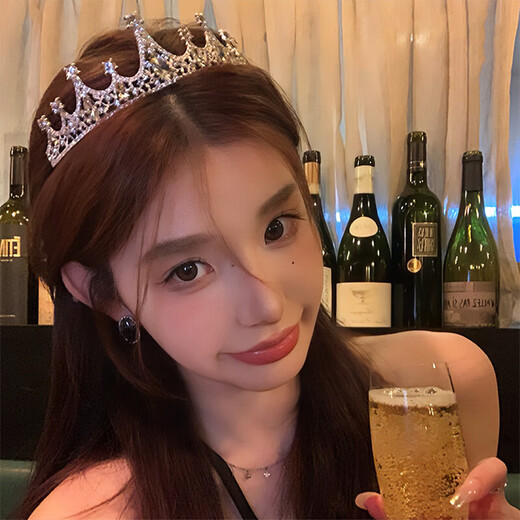 Half birthday crown tiara, eighteen-year-old coming-of-age ceremony sparkling diamond headband, marriage proposal, photo props, high-end hair accessories, silver princess crown