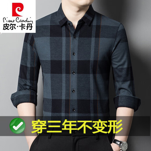 Shirt cachemire à 100% pur de Piercadien Plaid à manches longues pour hommes à manches longues épaissis de cachemire chaud et non ferré