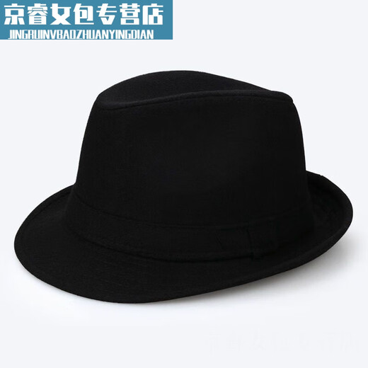 Jingpu Fei hat men's autumn and spring top hat dad woolen hat middle-aged and elderly jazz hat British Xu Wenqiang retro gentleman hat solid color woolen-gray adult model 58cm