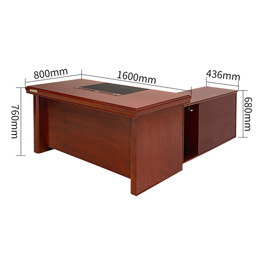 94027 Leadership desk office solid wood veneer painted desk 1.6 meters with side cabinets