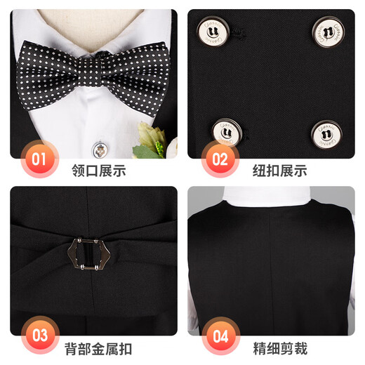 Bubble orange (BUBBLE ORANGE) children's dress summer short-sleeved boy suit suit vest handsome little boy's first birthday flower girl performance suit 5-piece set (shirt + horse short chest collar) size 130 (recommended weight 50-56 Jin [Jin equals 0.5 kg])
