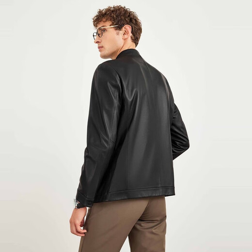 
Seven Wolf genuine leather jacket men's new stand collar matte leather soft comfortable men's clothing men's jacket 001 (black) XL 175/92A